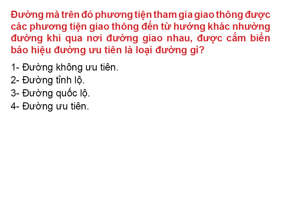 Khái niệm '' Đường phố '' được hiểu thế nào là đúng ?